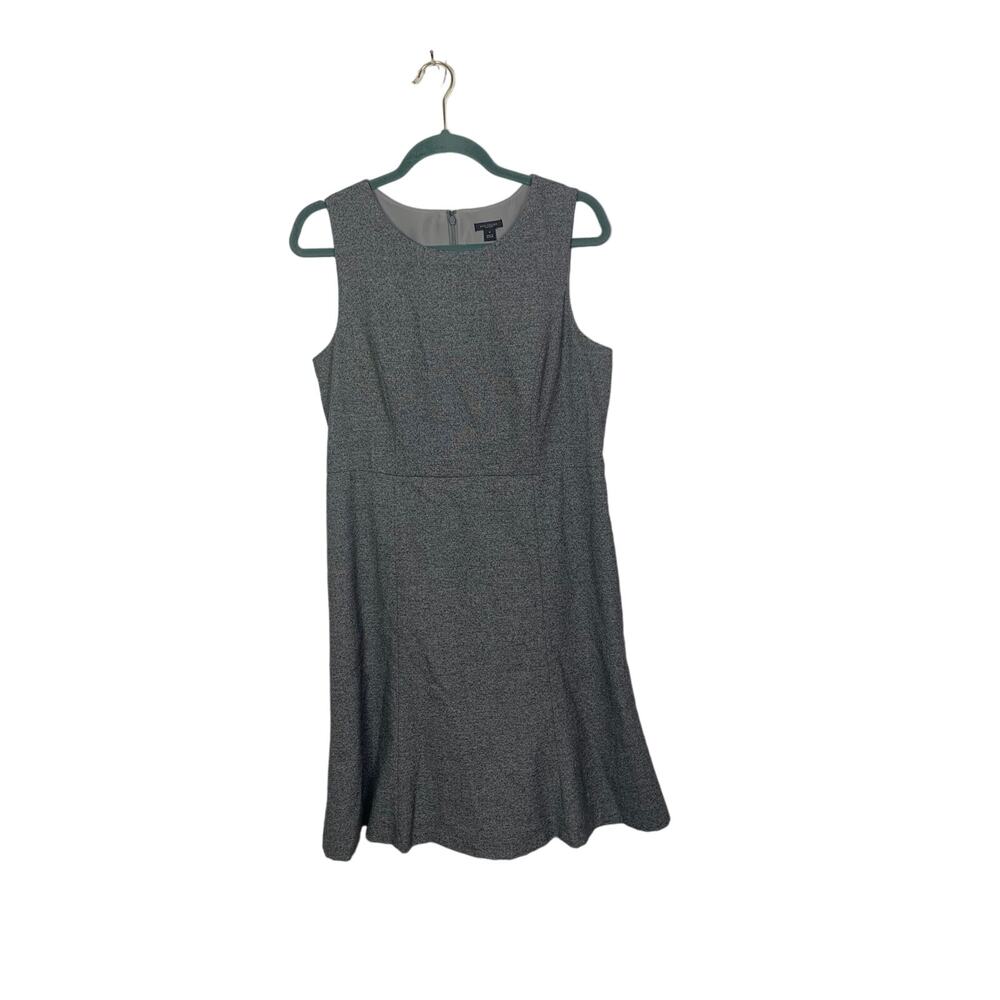 Ann Taylor Heather Grey Sleeveless Flare Dress, Size 10